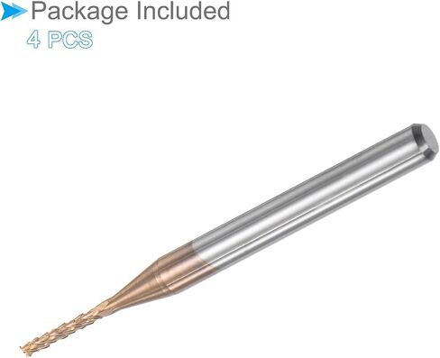 Corn End Mills, 1.1mm Cutting Diameter 3.175mm 1/8" Shank, Ti-Coated Solid Carbide CNC Router Bits Milling Tools - (Applications: for PCB Wood Plastic), 4-Pieces in Saudi Arabia