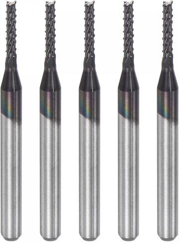 لقم توجيه CNC من Uxcell End Mill، 0.5 مم × 4 مم 1/8 بوصة، قطعة ألماس مطلية بطبقة من الكربيد، قاطعة طحن اليد اليمنى لألياف البلاستيك PCB والخشب 5 قطع in Saudi Arabia