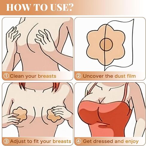 Nipple Covers 6 Pairs for Women, Women's Reusable Adhesive Invisible Pasties Nippleless Covers in Saudi Arabia