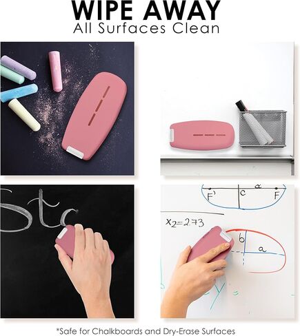 Loddie Doddie Chalkboard Cleaner Spray & Magnetic Eraser All-in-One Kit - Removes Liquid Chalk Marker & Ink from Chalk Board, Whiteboard, Dry Erase Marker Board - Dry Erase Cleaner - Chalkboard Eraser in Saudi Arabia