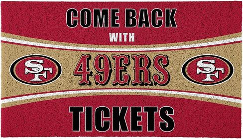 Team Sports America NFL San Francisco 49ers | Indoor and Outdoor Entryway | 28 x 16 Inches | Non Slip Back | Welcome Floor Mats | Muddy Dog Paws | Front Door Entrance Home Décor in Saudi Arabia