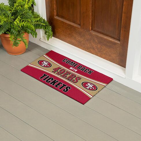 Team Sports America NFL San Francisco 49ers | Indoor and Outdoor Entryway | 28 x 16 Inches | Non Slip Back | Welcome Floor Mats | Muddy Dog Paws | Front Door Entrance Home Décor in Saudi Arabia