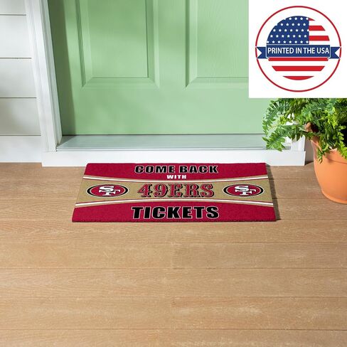 Team Sports America NFL San Francisco 49ers | Indoor and Outdoor Entryway | 28 x 16 Inches | Non Slip Back | Welcome Floor Mats | Muddy Dog Paws | Front Door Entrance Home Décor in Saudi Arabia