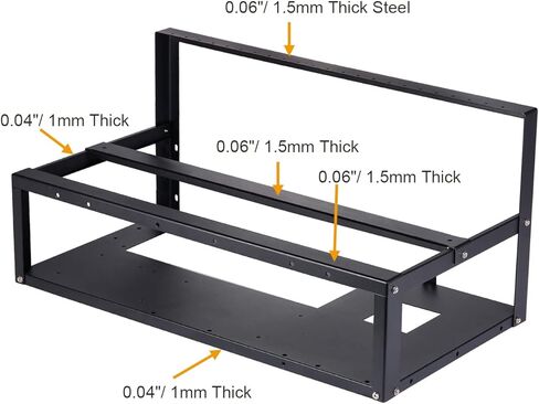 إطار جهاز تعدين Toprema لـ 12 وحدة معالجة الرسومات من الفولاذ في الهواء الطلق حامل جهاز تعدين للعملات المشفرة Bitcoin ETH Ethereum ZCash أدوات ملحقات التعدين - الإطار فقط in Kuwait