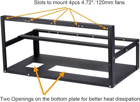 إطار جهاز تعدين Toprema لـ 12 وحدة معالجة الرسومات من الفولاذ في الهواء الطلق حامل جهاز تعدين للعملات المشفرة Bitcoin ETH Ethereum ZCash أدوات ملحقات التعدين - الإطار فقط in Kuwait