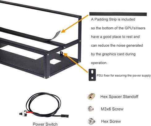 إطار جهاز تعدين Toprema لـ 12 وحدة معالجة الرسومات من الفولاذ في الهواء الطلق حامل جهاز تعدين للعملات المشفرة Bitcoin ETH Ethereum ZCash أدوات ملحقات التعدين - الإطار فقط in Kuwait
