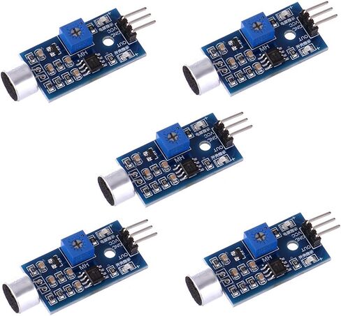 5PCS RED Microphone Sensor AVR PIC High Sensitivity Sound Detection Module LM393 Dual Differential Comparators Output for Arduino in Saudi Arabia