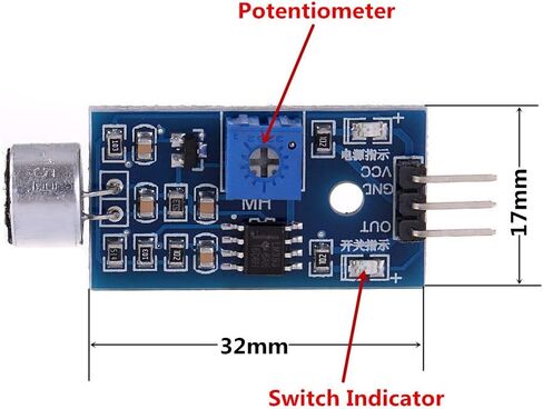 5PCS RED Microphone Sensor AVR PIC High Sensitivity Sound Detection Module LM393 Dual Differential Comparators Output for Arduino in Saudi Arabia