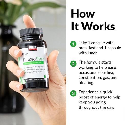 FORCE FACTOR ProbioSlim Probiotic Supplement for Women and Men with Probiotics and Green Tea Extract, Reduce Gas, Bloating, Constipation, Support Digestive and Gut Health, 120 Capsules (Twin Pack) in Saudi Arabia
