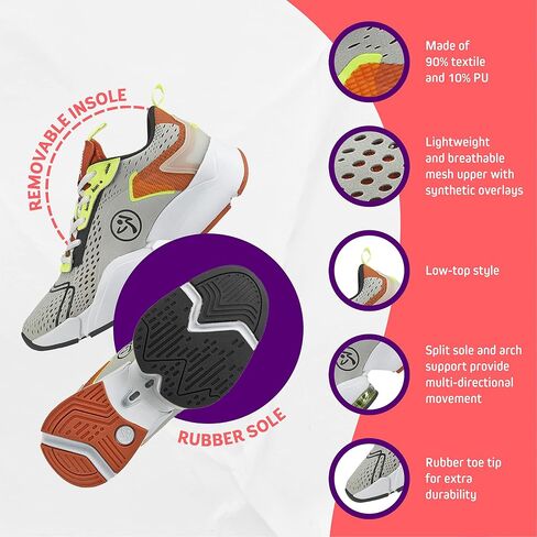 حذاء ZUMBA الرياضي الكلاسيكي Air Stomp للسيدات، حذاء رياضي للرقص منخفض الرقبة للنساء in Kuwait