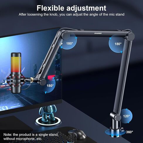 Microphone Arm,Aokeo AK-49 Adjustable Compact Mic Suspension Boom Scissor Arm Stand For Blue Yeti,Snowball iCE, HyperX QuadCast,SoloCast,Elgato Wave,Etc in Saudi Arabia
