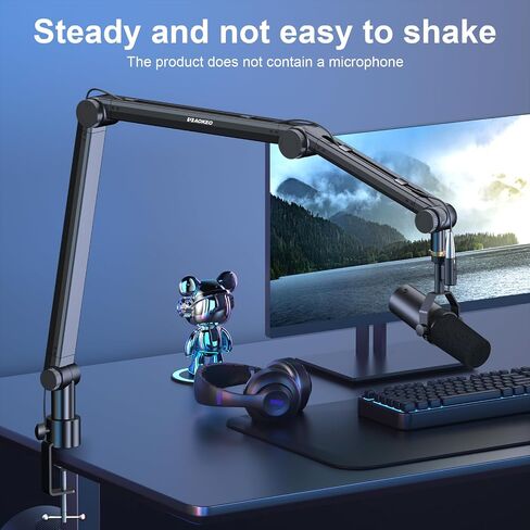 Microphone Arm,Aokeo AK-49 Adjustable Compact Mic Suspension Boom Scissor Arm Stand For Blue Yeti,Snowball iCE, HyperX QuadCast,SoloCast,Elgato Wave,Etc in Saudi Arabia