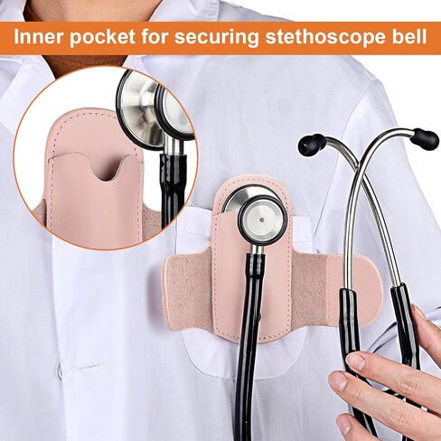iGuerburn Leather Stethoscope Holder Hip Clip for Littmann & Most Stethoscopes, Stethoscope Clip Holster Accessories for Scrubs/Belt/Pocket, Black(Right-Handed) in Saudi Arabia
