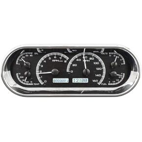 Dakota Digital Universal Recessed Oval VHX Analog Gauges Black / White VHX-1018-K-W in Saudi Arabia