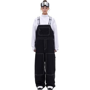 SNOWVERB Womens Mens Super Baggy 15K Waterproof Snow Ski Pants with Adjustable Suspenders Snowboard Streetwear Bibs in Kuwait