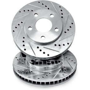 R1 Concepts Front Brake Rotors For 1990-1996 Nissan 300ZX| Drilled Slotted Disc Brake Rotors| Brakes and Rotors in Kuwait