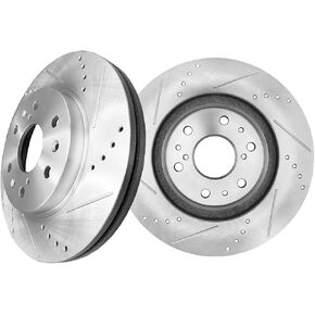 PM Auto Front Drilled Slotted Brake Disc Rotors 329.95mm For 2009-2014 GMC Savana 1500 in Kuwait
