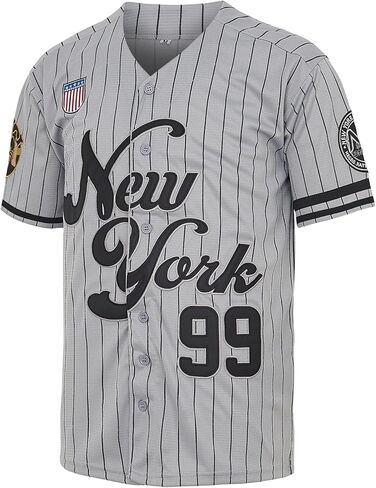 NY Jersey Men New York 99 Baseball Proteys قمصان Hip Hop Button لأسفل للحفل in Saudi Arabia