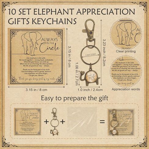 Friendsgiving Elephant Gifts for Women Friend Keychains Bulk Thank You Cards for Bestie Thanksgiving Christmas in Saudi Arabia
