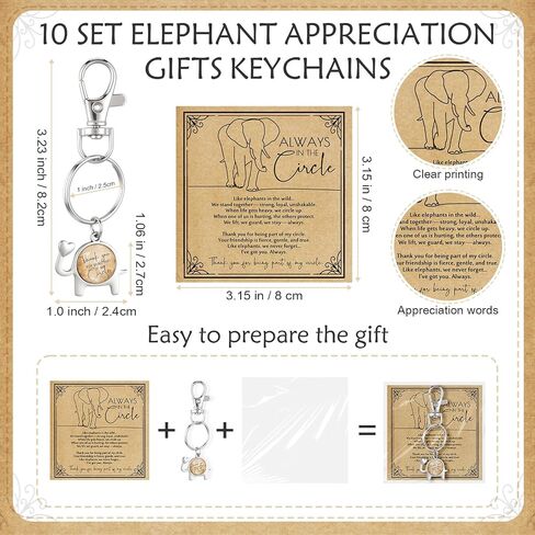 Friendsgiving Elephant Gifts for Women Friend Keychains Bulk Thank You Cards for Bestie Thanksgiving Christmas in Saudi Arabia
