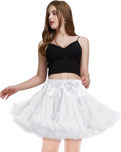 Women's Petticoat Skirt Puffy Tutu Tulle Skirt Ballet Dance Pettiskirts Underskirt in Kuwait