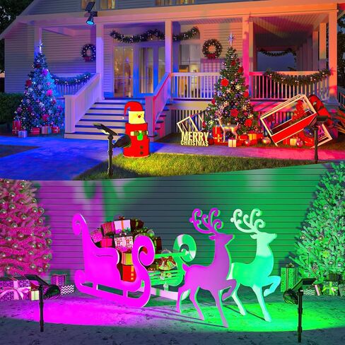 JSOT 600 LM الأضواء الشمسية في الهواء الطلق للحديقة، IP65 للماء أضواء الشمسية بقعة إضاءة المناظر الطبيعية للممر جدار حديقة الفناء الخلفي مسار درب 18LED الخرز الأبيض البارد 4 حزمة in Kuwait