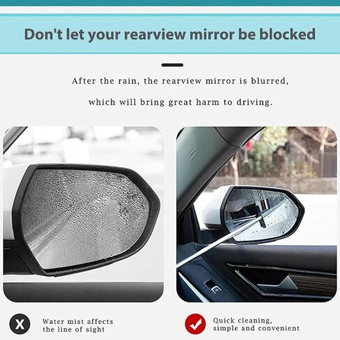 2 PCS Side Mirror Squeegee Car Mirror Squeegee ، ممسحة مرآة الرؤية الخلفية للسيارة القابلة للسحب لملحقات السيارات العالمية in Saudi Arabia