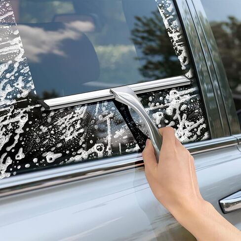 Stainless Steel Shower Squeegee for Shower Glass Door with Adhesive Hooks, Bathroom Cleaner Tool Household Window Mirror Squeegee, Cleaning Tile Wall, Car, 10 Inch Silver in Saudi Arabia