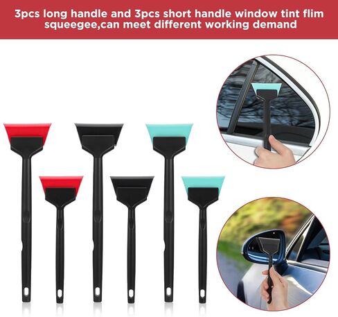 6Pcs Window Tint Tools, Mini Squeegee Kit, Small Quarter Window Tint Squeegee, Vinyl Wrap Tools for Car Wrapping Windows Film Mirrors Cleaning in Saudi Arabia