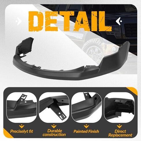 غطاء الوفير العلوي الأمامي في Kuafu متوافق مع 2009-2014 Ford F150 F-150 W/O فتح العجلة PP PP Plastic Planted Matte Black Placet in Saudi Arabia