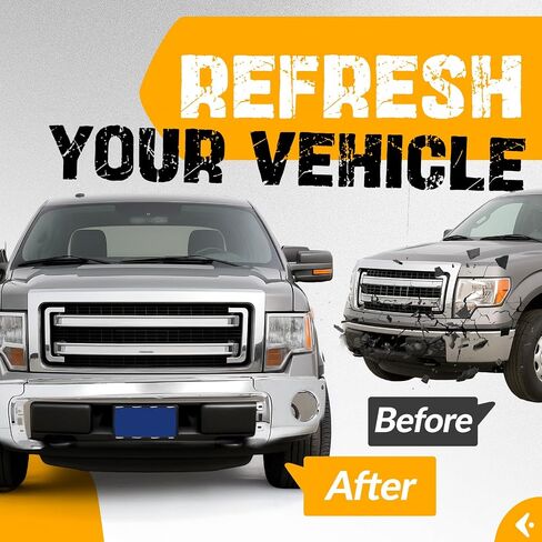 غطاء الوفير العلوي الأمامي في Kuafu متوافق مع 2009-2014 Ford F150 F-150 W/O فتح العجلة PP PP Plastic Planted Matte Black Placet in Saudi Arabia