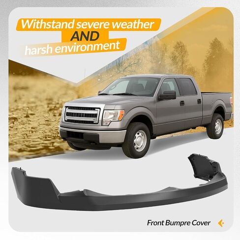 غطاء الوفير العلوي الأمامي في Kuafu متوافق مع 2009-2014 Ford F150 F-150 W/O فتح العجلة PP PP Plastic Planted Matte Black Placet in Saudi Arabia