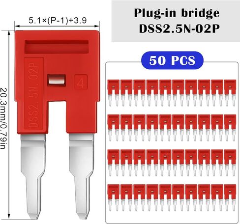 Saysurey 20 Pcs DSS2.5N-02P DIN Rail Terminal Block Press Fit Jumper DK2.5N DK2.5N-BL, 2 Pole in Saudi Arabia