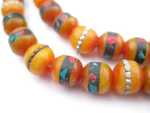 The Bead Chest Mala Meditation Beads - 108 Inlaid Prayer Beads for Yoga, Necklace, Jewelry (8mm, Rudraksha) in Saudi Arabia