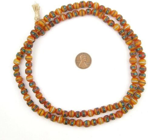 The Bead Chest Mala Meditation Beads - 108 Inlaid Prayer Beads for Yoga, Necklace, Jewelry (8mm, Rudraksha) in Saudi Arabia