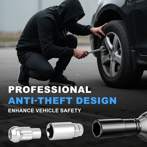 أقفال عجلة الكروم spline-drive-M12x1.5 (32 مم) مجموعة مضادة للسرقة مع 5 أقفال / 2 مفاتيح in Kuwait