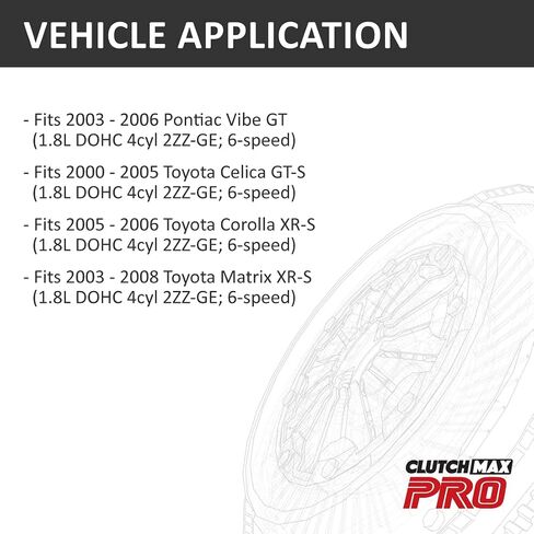 Clutchmaxpro OEM Premium Clutch Flywheel متوافق مع 2003-2006 Pontiac Vibe GT 2000-2005 Toyota Celica GTS 2005 2006 Corolla XRS 2003-2008 Matrix 1.8L 2ZZ-GE 6 سرعات (CPFW167931-FW) in Kuwait