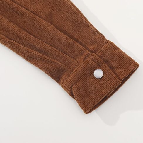 Spring & Gege Boys Long Sleeve Corduroy Dorts Western Pearl Snap Shacket مع جيوب رفرف in Saudi Arabia