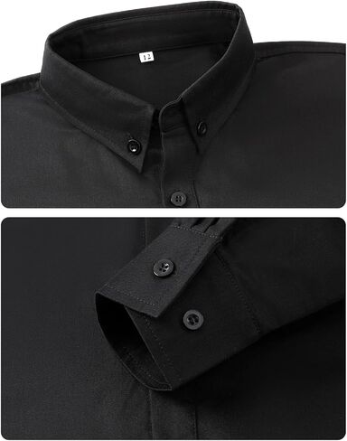 A & J Design Boys Button Down Long Sleeve Dress Shirt Kids Italial Easter Mode Solid Slared Shirt مع جيب الصدر in Saudi Arabia