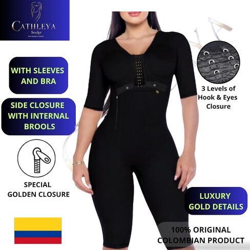 Fajas Colombianas Stage 1 Full Body Post Surgery Shapewear – Long Sleeve Compression BBL Tummy Tuck in Saudi Arabia