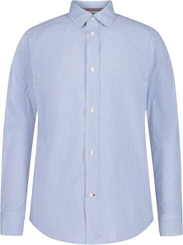 Tommy Hilfiger Boys Long Sleeve Patterned Dress Shirt, Collared Button-Down Style with Cuffs & Shirttail Hem in Saudi Arabia