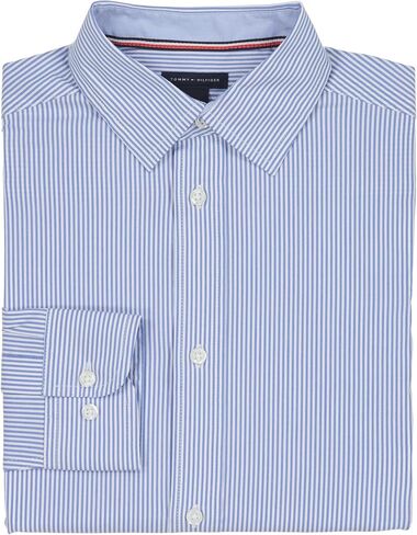 Tommy Hilfiger Boys Long Sleeve Patterned Dress Shirt, Collared Button-Down Style with Cuffs & Shirttail Hem in Saudi Arabia