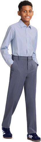 Tommy Hilfiger Boys Long Sleeve Patterned Dress Shirt, Collared Button-Down Style with Cuffs & Shirttail Hem in Saudi Arabia
