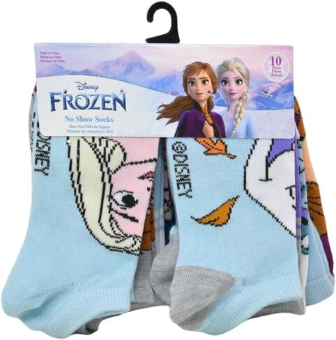 Disney Frozen No Show Socks 10 Packs ، Size 10-4 in Saudi Arabia