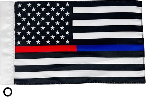 Motorcycle Flag,Thin Blue Red Green Line American Flag,Double Sided Double Stitched Motorcycle Flag 7x10 in Kuwait