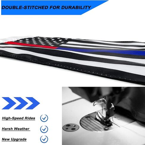 Motorcycle Flag,Thin Blue Red Green Line American Flag,Double Sided Double Stitched Motorcycle Flag 7x10 in Kuwait