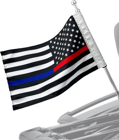 Motorcycle Flag,Thin Blue Red Green Line American Flag,Double Sided Double Stitched Motorcycle Flag 7x10 in Kuwait