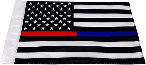 Motorcycle Flag,Thin Blue Red Green Line American Flag,Double Sided Double Stitched Motorcycle Flag 7x10 in Kuwait