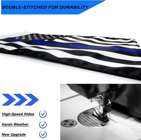 Motorcycle Flag,Thin Blue Red Green Line American Flag,Double Sided Double Stitched Motorcycle Flag 7x10 in Kuwait