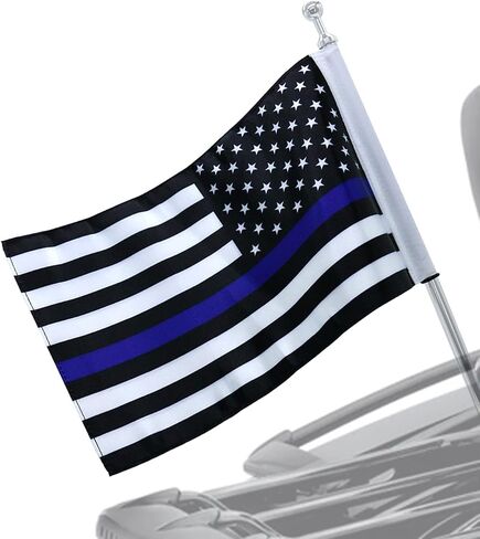 Motorcycle Flag,Thin Blue Red Green Line American Flag,Double Sided Double Stitched Motorcycle Flag 7x10 in Kuwait